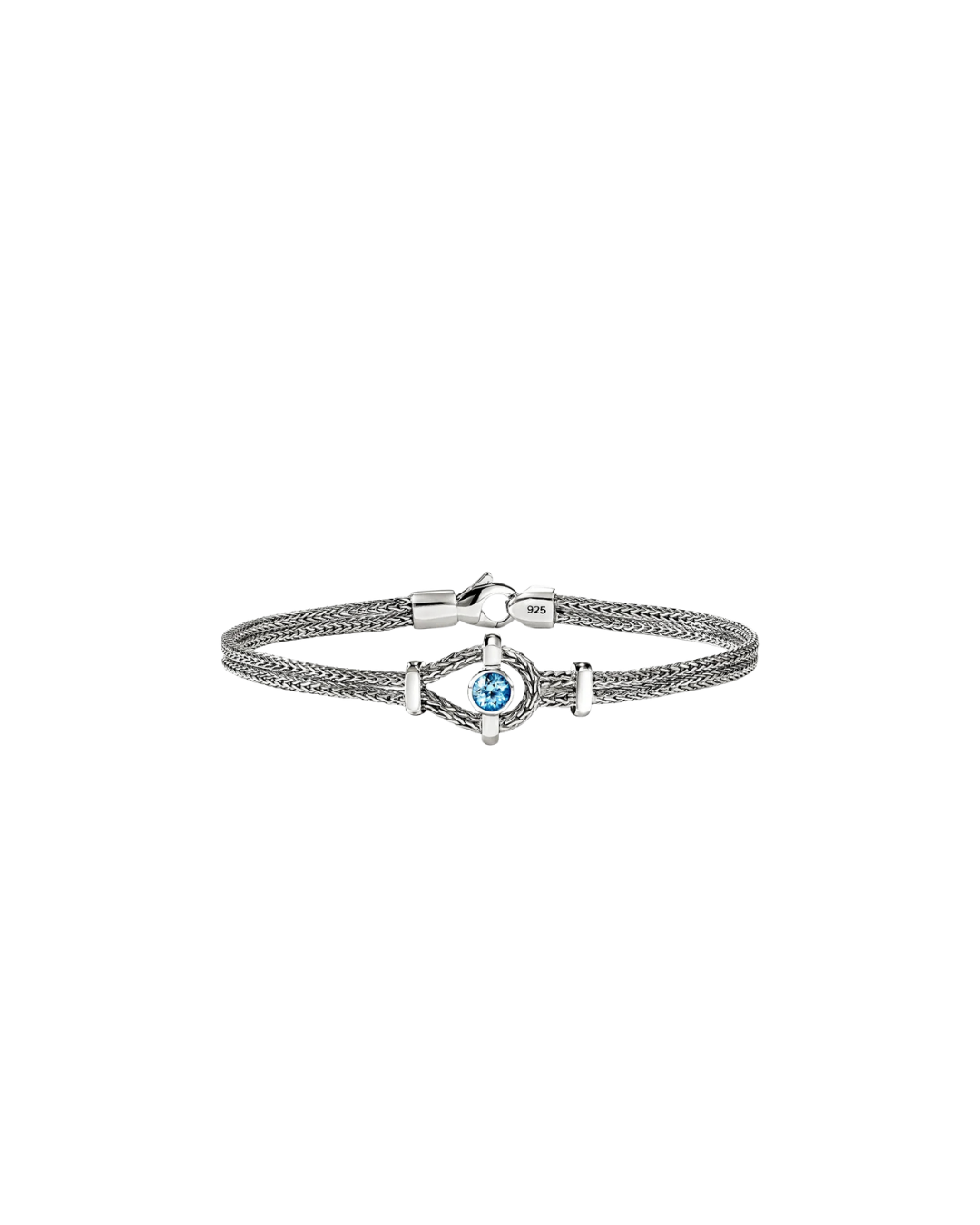 Icon Bracelet, Sterling Silver, Swiss Blue Topaz