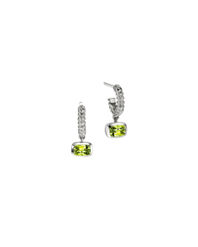 Heishi Gem Earrings, Sterling Silver, Peridot