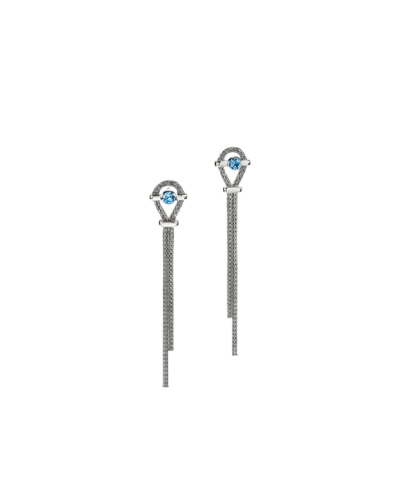 Icon Drop Earring, Sterling Silver, Swiss Blue Topaz