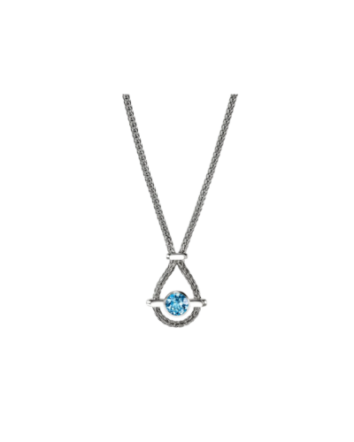 Icon Necklace, Sterling Silver, Swiss Blue Topaz, 2.5MM 18""-20""