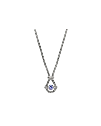 Icon Necklace, Sterling Silver, Tanzanite, Diamonds, 1.8MM, 16"-18"