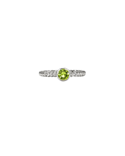 Heishi Gem Ring, Sterling Silver, Peridot Size 7