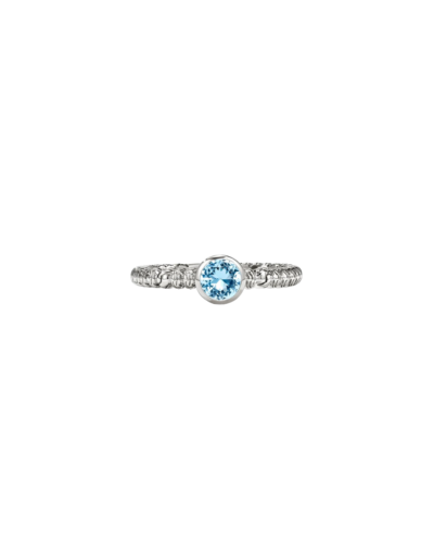Heishi Gem Ring, Sterling Silver, Swiss Blue Topaz Size 7