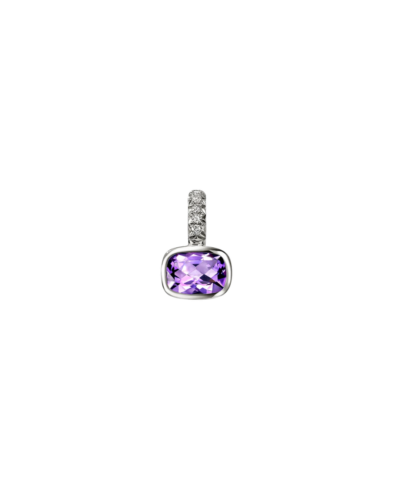 Heishi Gem Charm, Sterling Silver, Amethyst, Diamonds