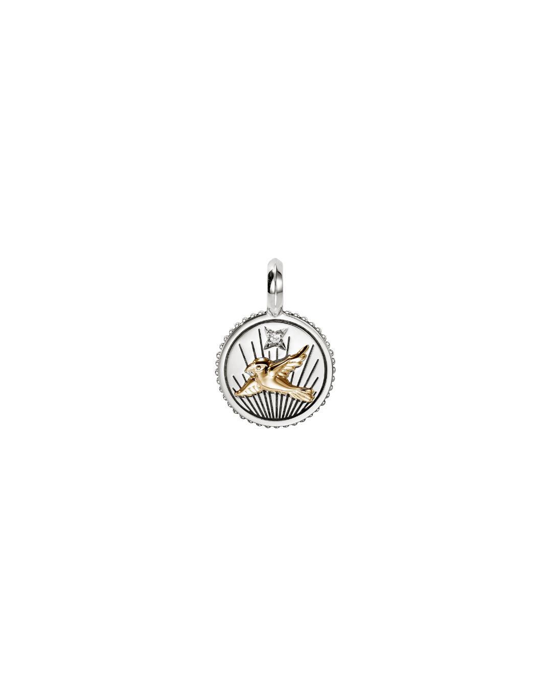 Modern Talismans Starling Pendant Diamond Pavé 14KT Gold Sterling Silver