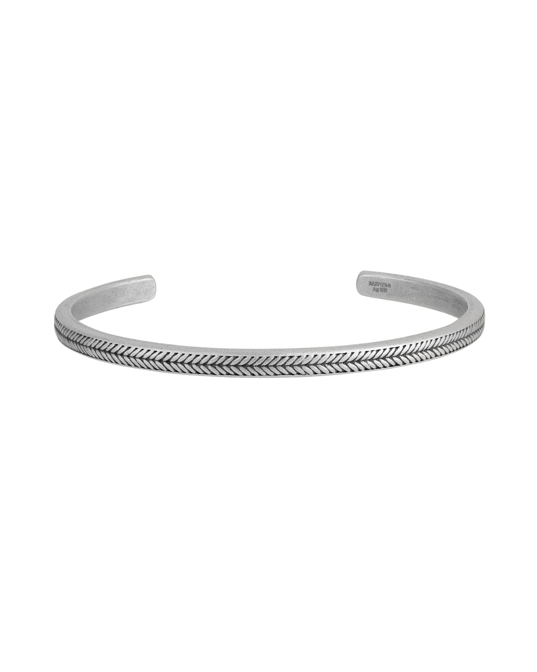 Sterling Silver Cuff Bracelet, Chevron, 4.5mm Wide
