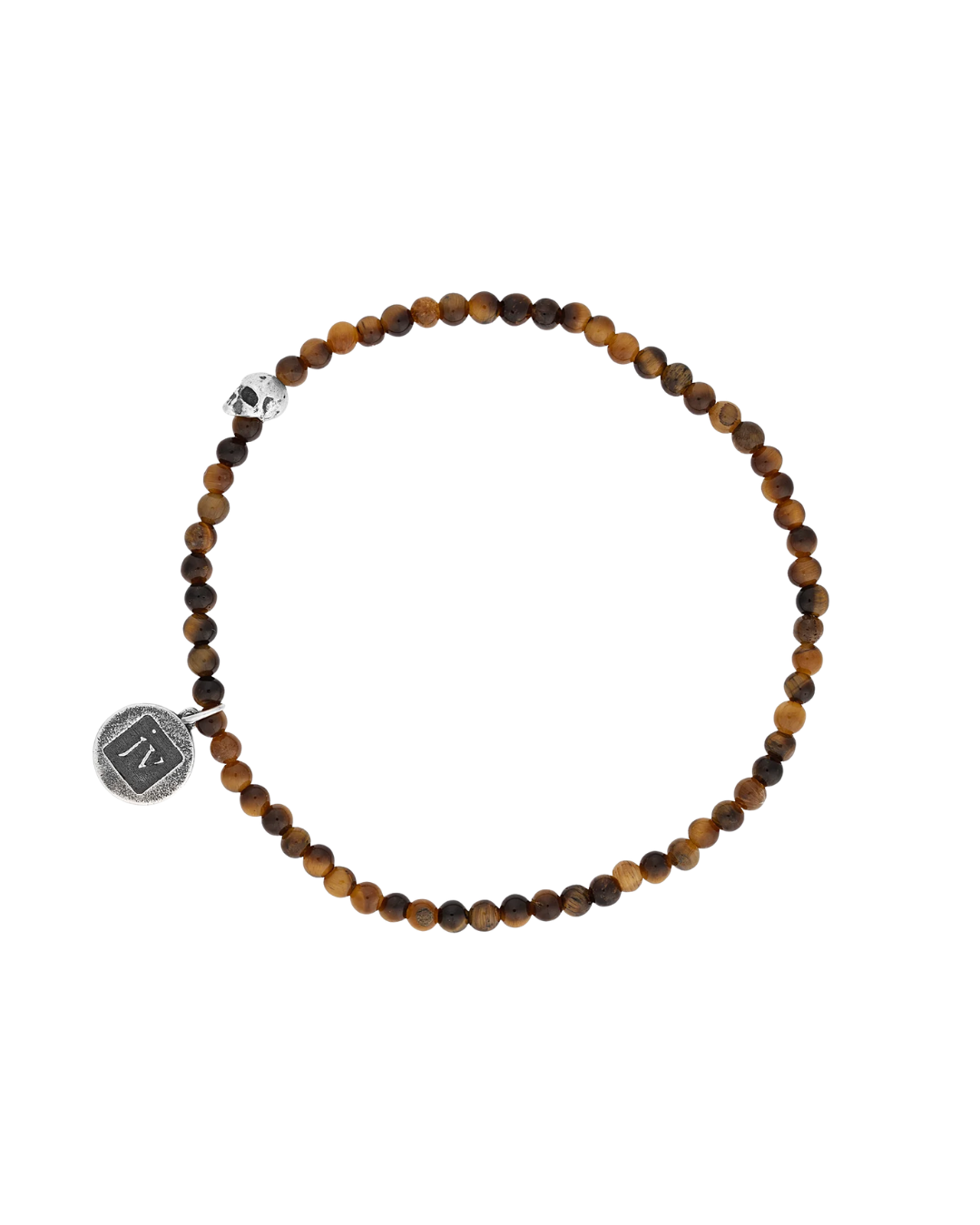 Sterling Silver Tiger Eye Bead Bracelet 7"