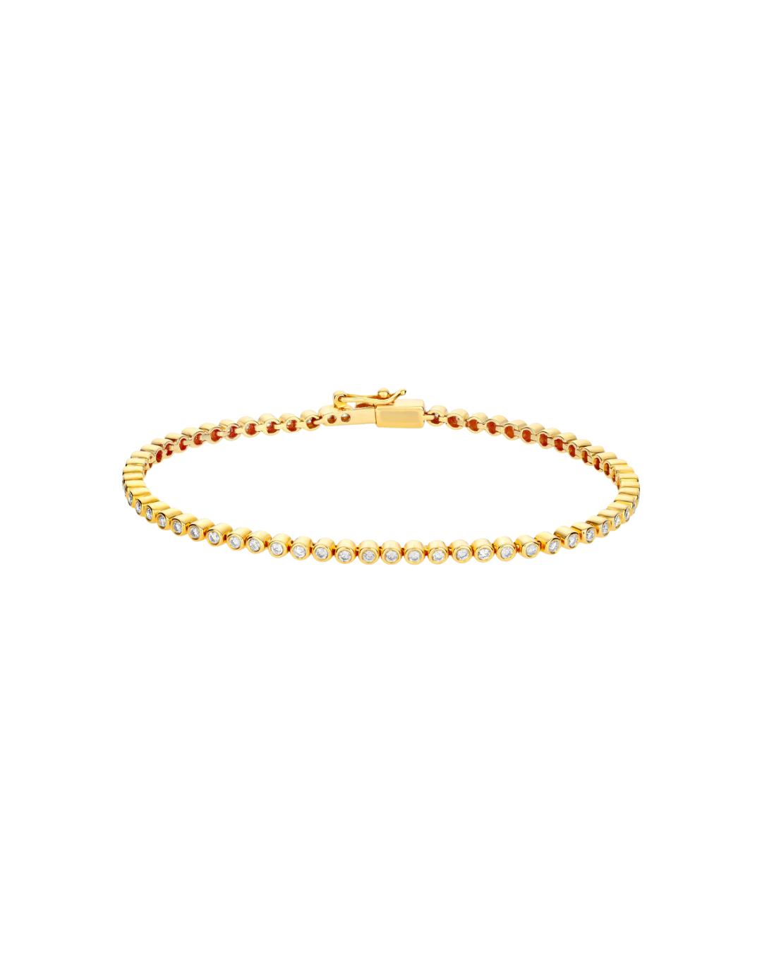 Gold Tennis Bracelet with White Diamonds