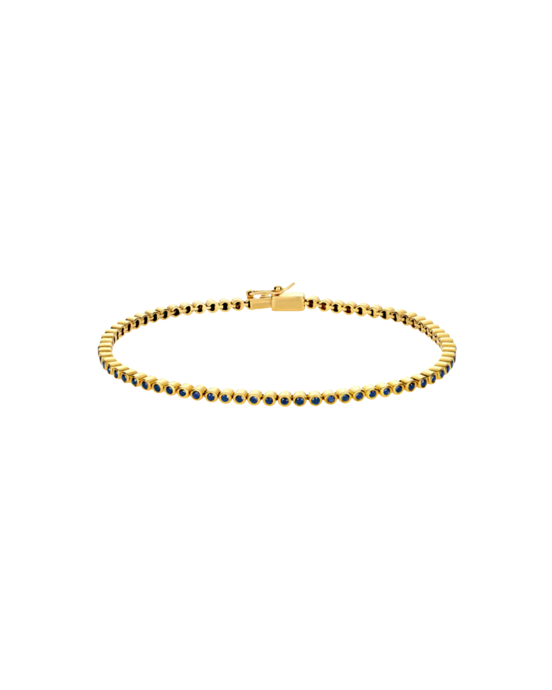 Gold Tennis Bracelet with Blue Sapphires