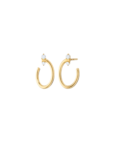 Monica Rich Kosann 18K Yellow Gold Small Oval Galaxy Wrap Hoop Earrings