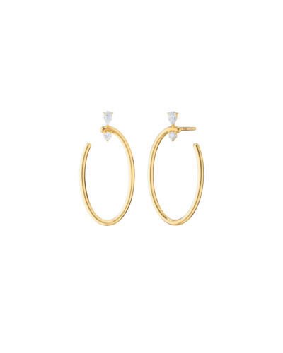 Monica Rich Kosann Galaxy Wrap Hoop Earrings 18K Yellow Gold with Diamonds 1.5"