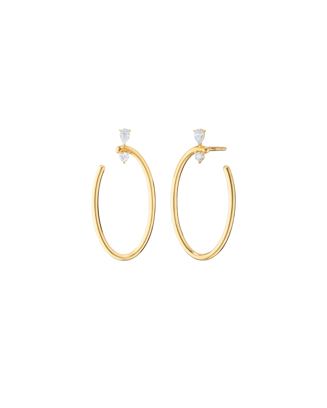 Monica Rich Kosann Galaxy Wrap Hoop Earrings 18K Yellow Gold with Diamonds 1.5"