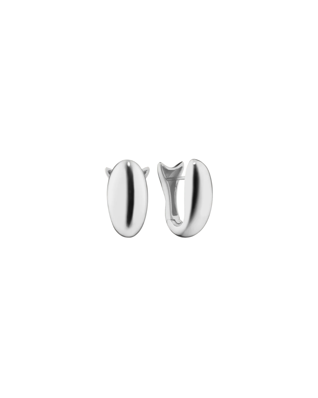 Sterling Silver Large Perseverance Sculptural Fish Huggie Earrings
