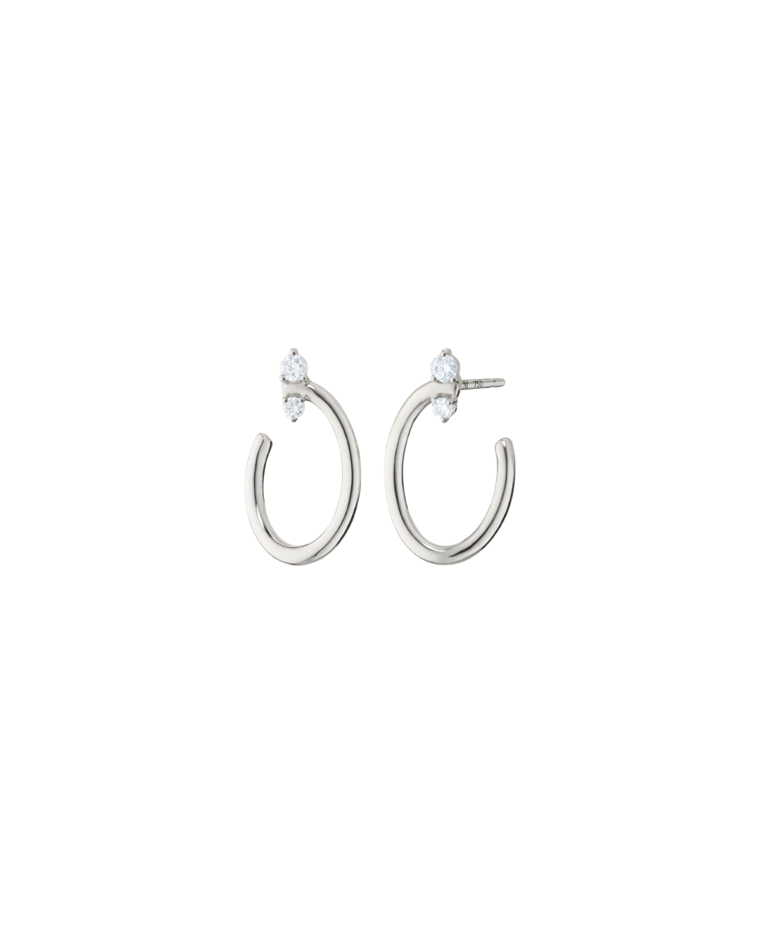 Monica Rich Kosann Sterling Silver Small Oval "Galaxy Wrap Hoop" Earrings.