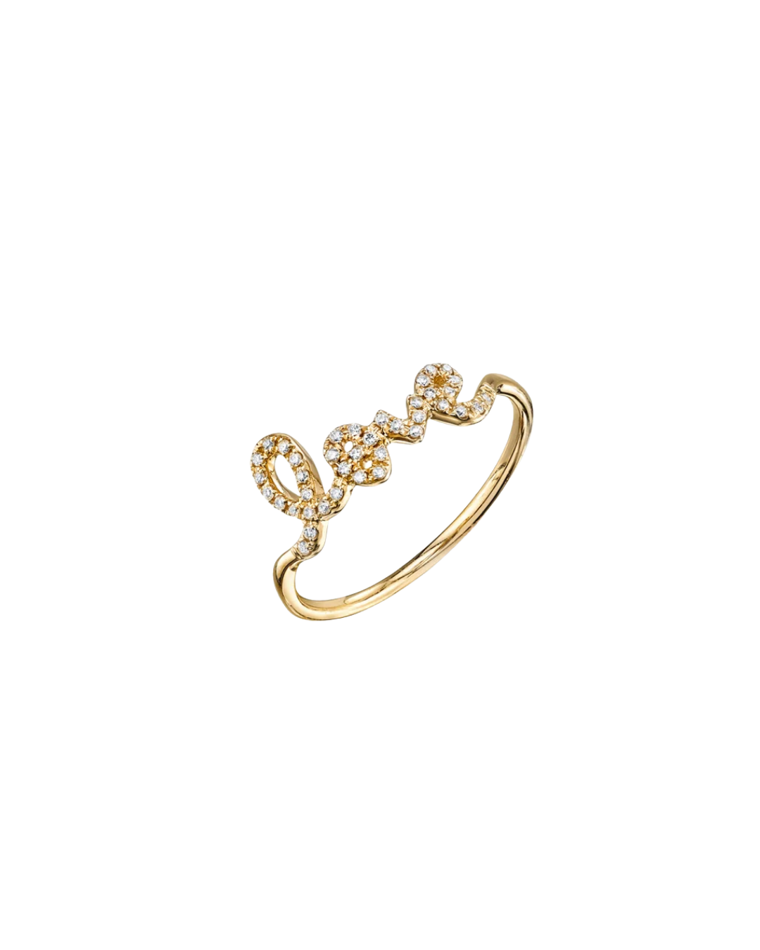 Gold & Pavé Diamond Love Ring