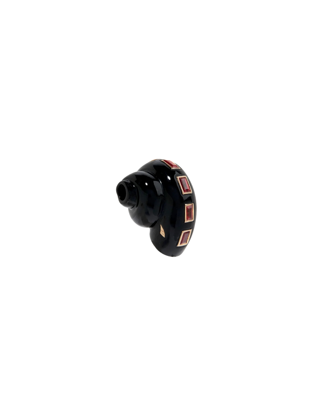 Dezso's 18KRG Onyx Turbo Shell Pendant with orange Citrines