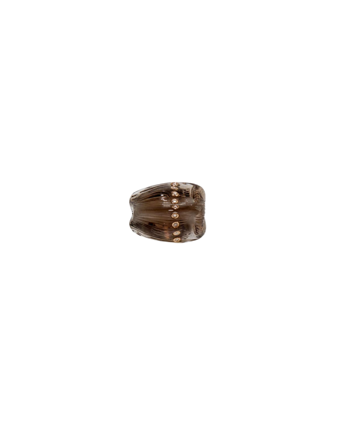 18Krg Carved Smokey Quartz Dia