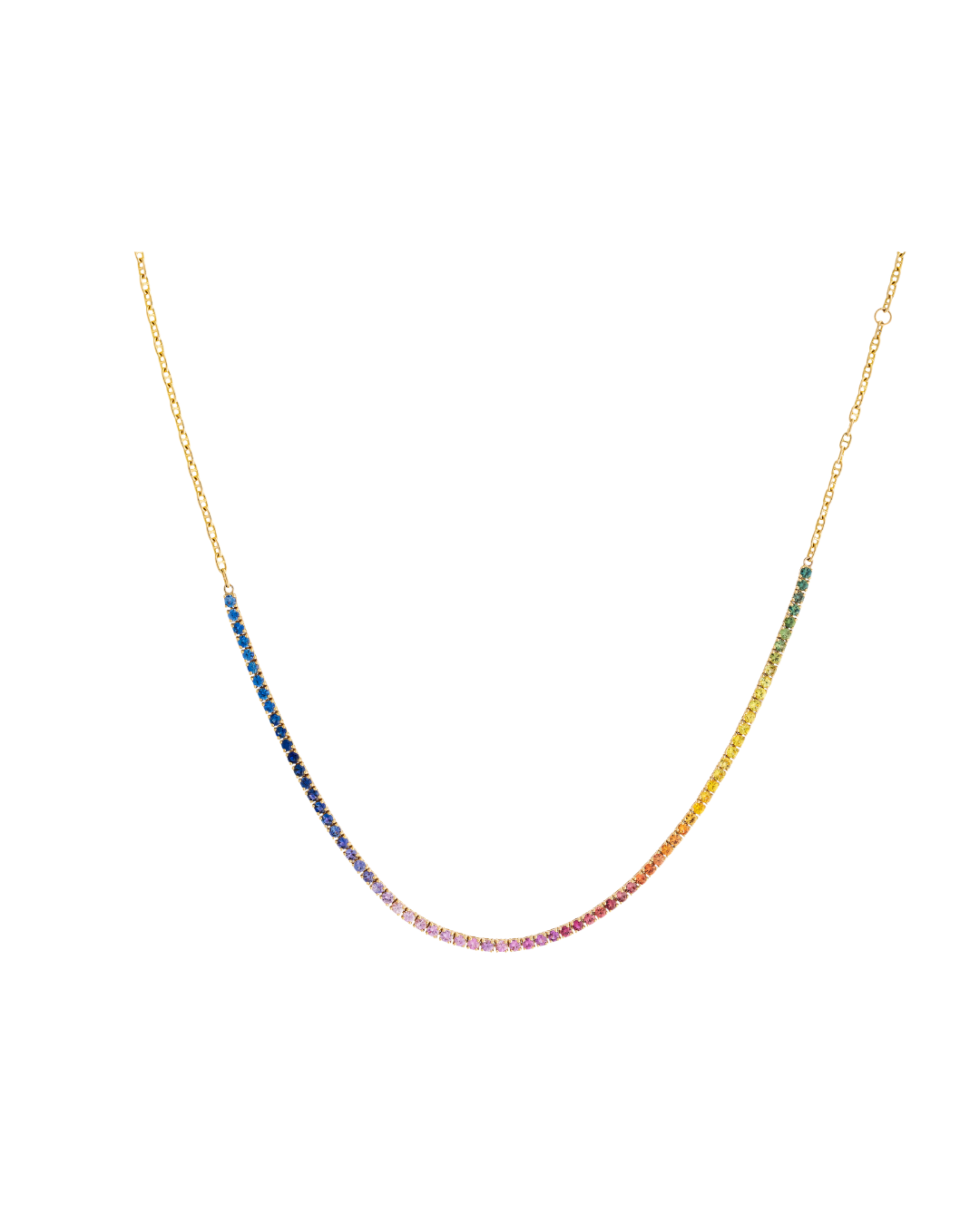 Julia Chafé Half Rainbow Sapphires Tennis Necklace