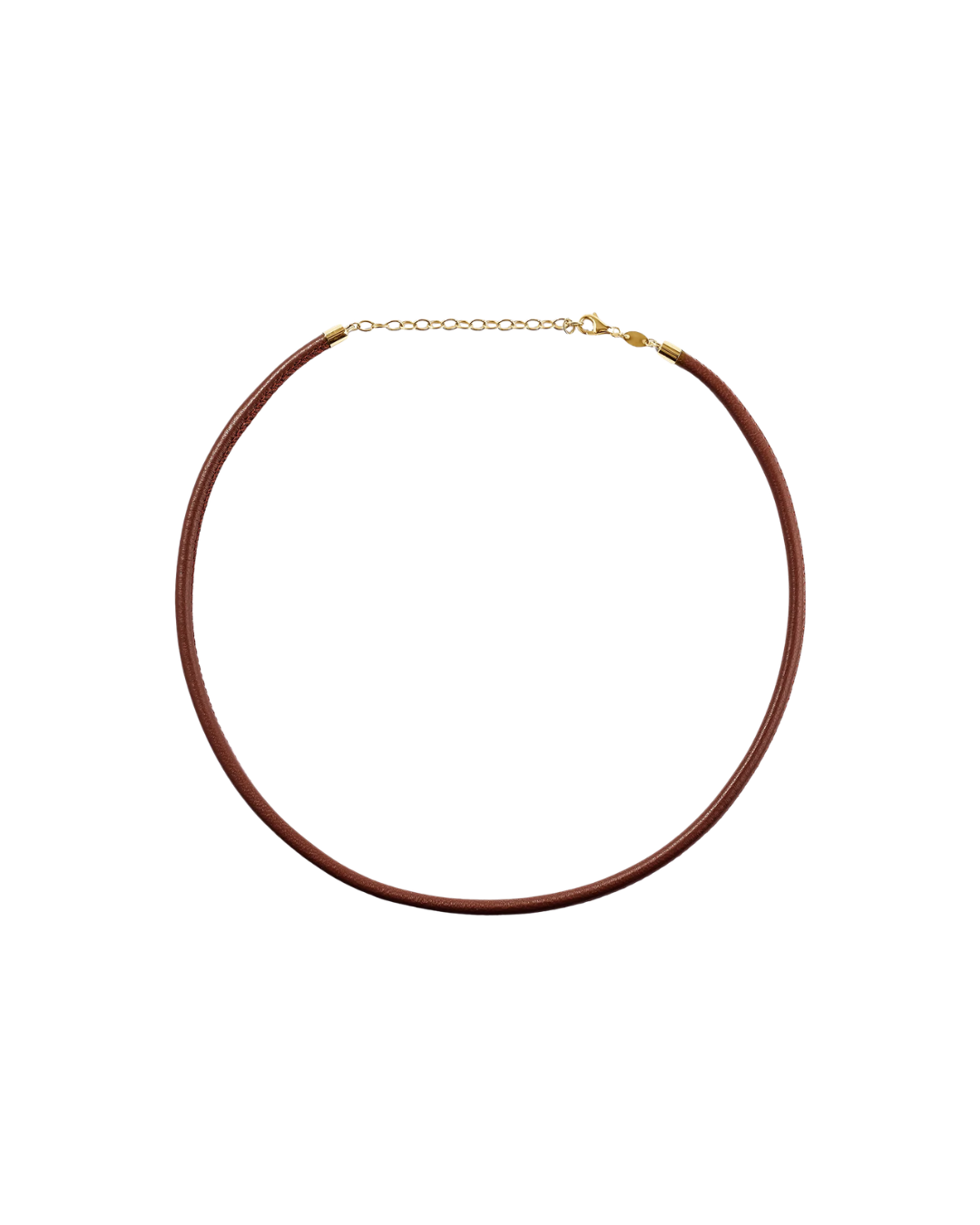 Julia Chafe 14K Yellow Gold Brown Leather Cord Necklace