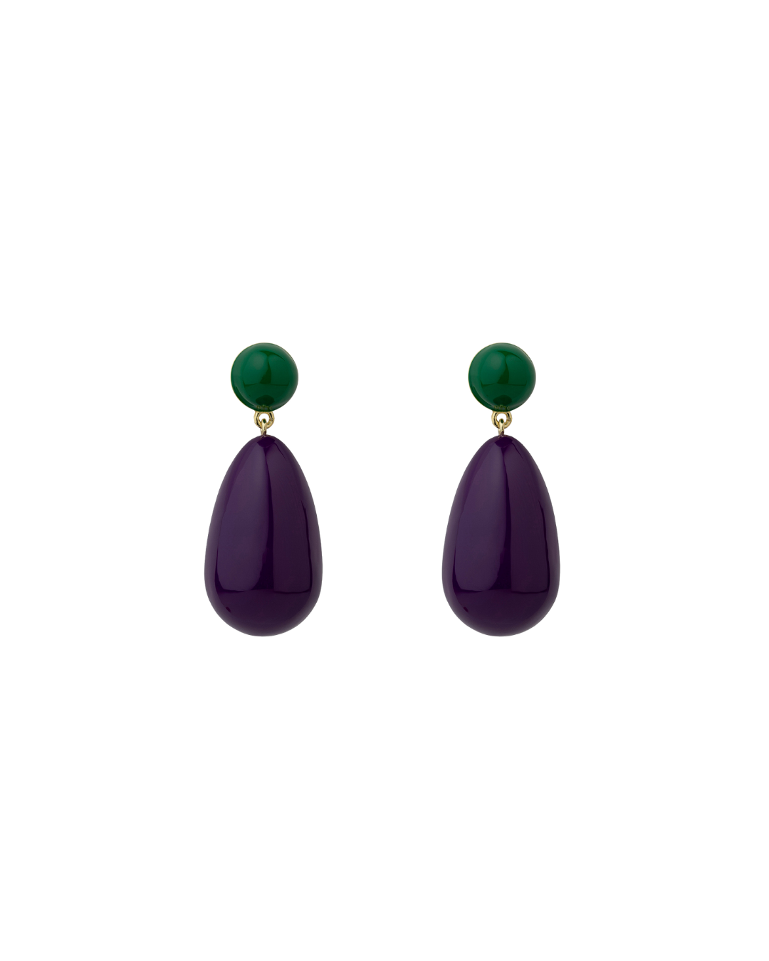 Large Green and Purple Blend Drop Earrings