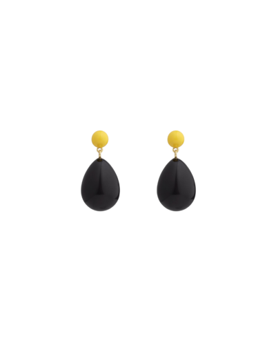 Mini Yellow and Black Blend Drop Earrings