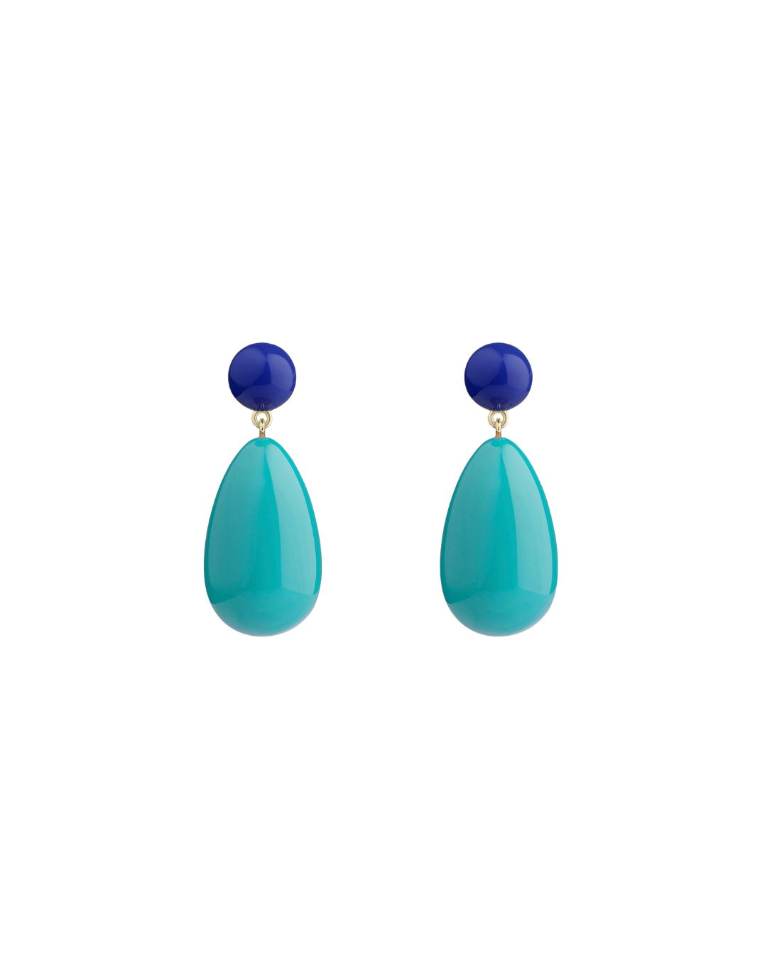 Large Blue and Turquoise Blend Drop Earrings
