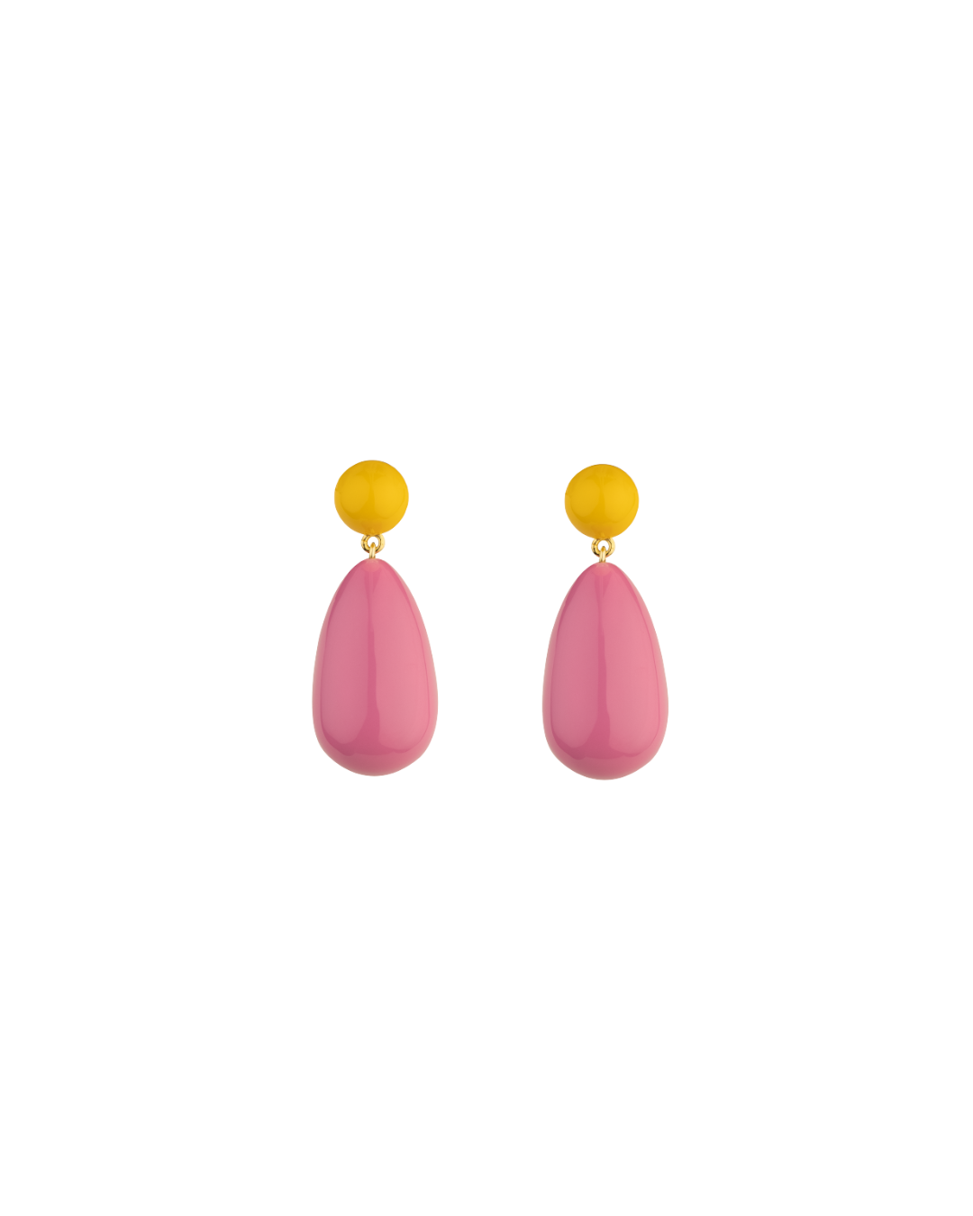 Large Yellow and Pink Blend Drop Earrings