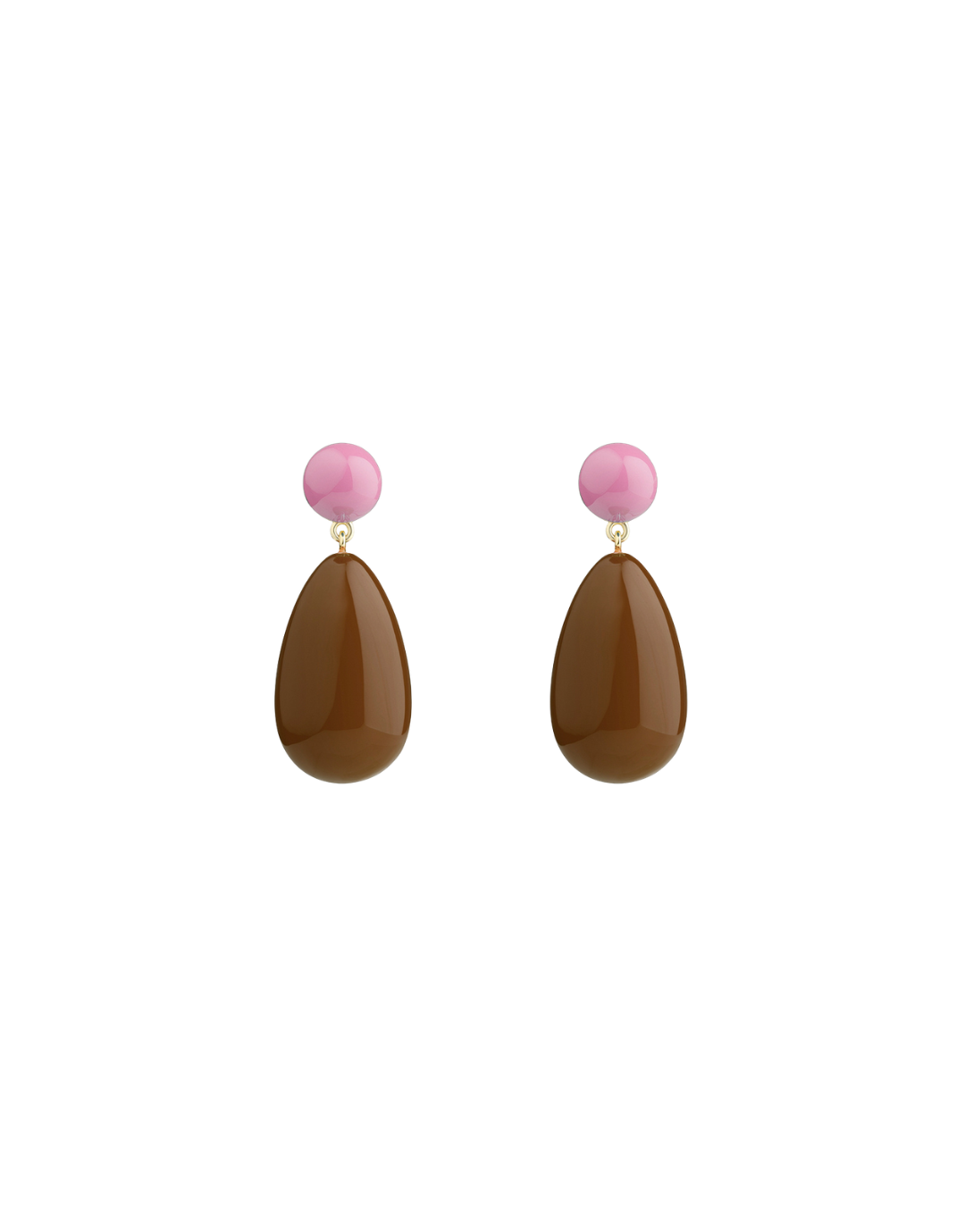 Large Light Pink and Brown Blend Drop Earrings