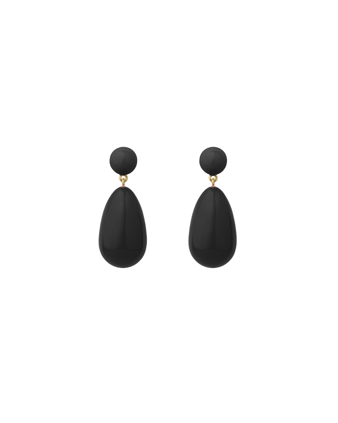 Large Black Drop Earrings