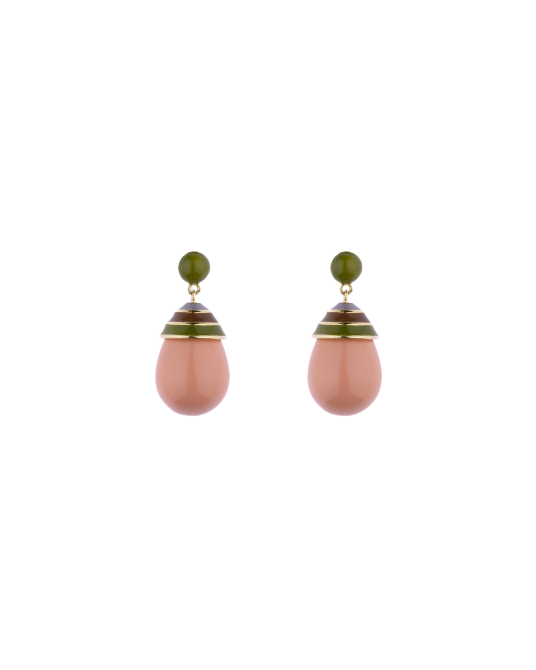 Mini Colourful Multi Stripped Pink Drop Earrings