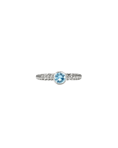 John Hardy's Sterling Silver Heishi Ring with Swiss Blue Topaz