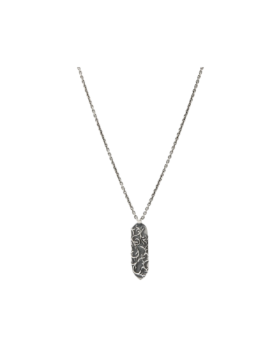Sterling Silver Gothic Texture Pendant Necklace  24"