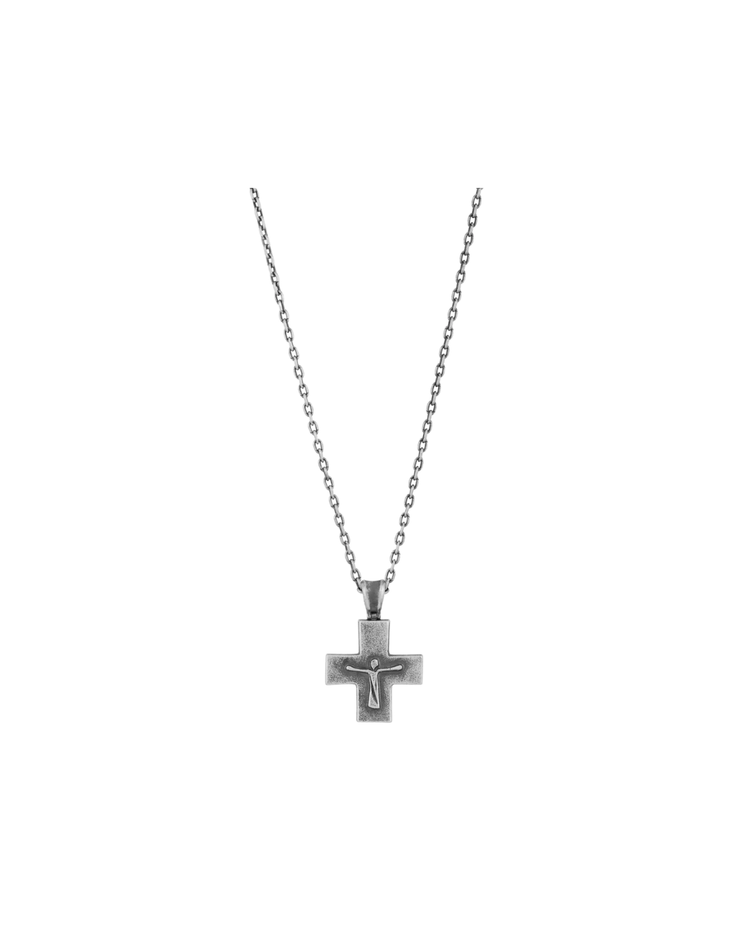 Sterling Silver Cross Pendant Necklace 24" Chain