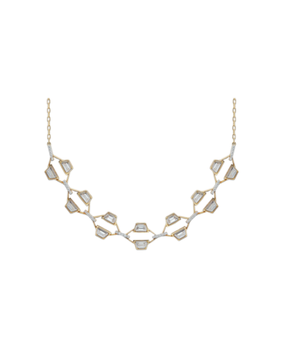 18YKG Mingle Trapeze 7 Diamond Duo Necklace