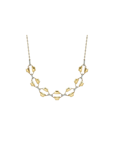 18YKG Mingle Trapeze Edge 7 Diamond Duo Necklace