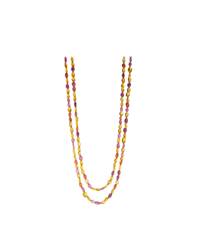 Citrine & Tourmaline Rondelle Necklace, 18KYG, 36""