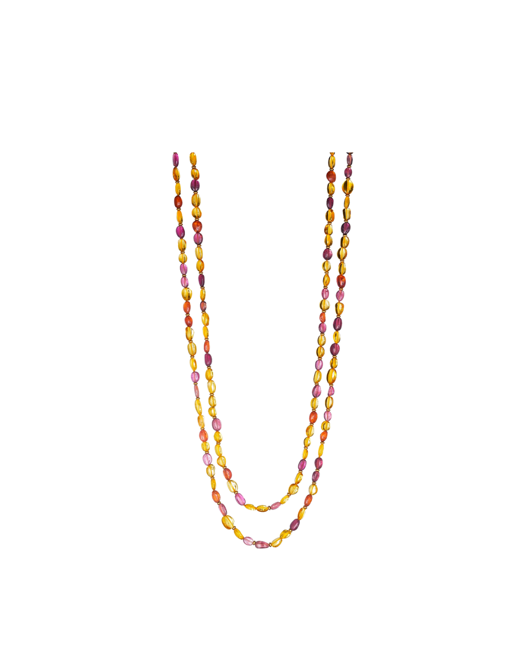 Citrine & Tourmaline Rondelle Necklace, 18KYG, 36""