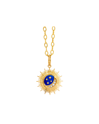 18KYG Mini Sun, Moon & Stars Charm