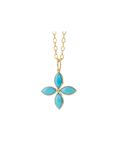 Sleeping Beauty Turquoise & Diamond Pendant