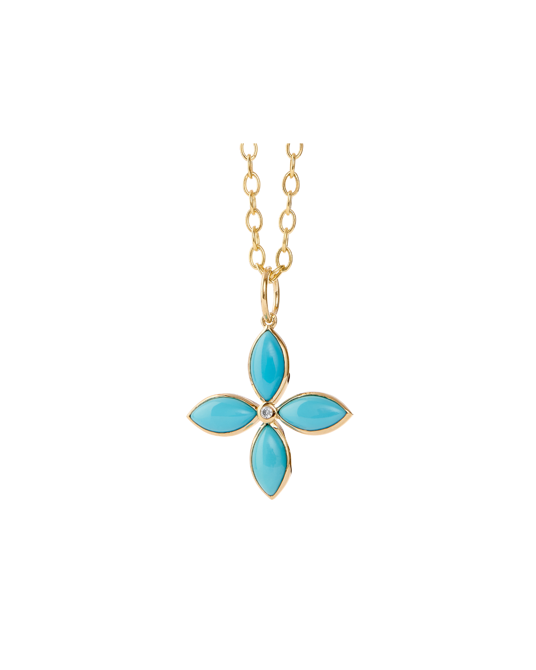 Sleeping Beauty Turquoise & Diamond Pendant