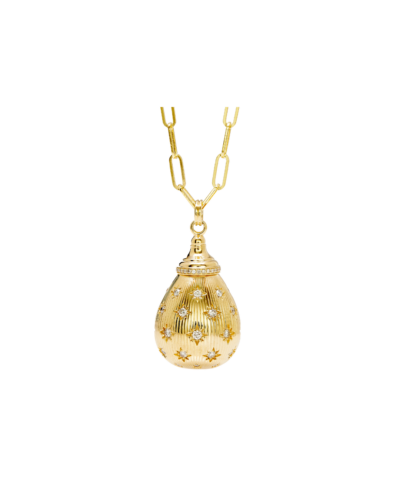 Star Etched Diamond Drop Pendant
