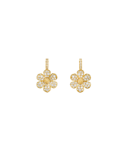 18K Snow Flower Earrings