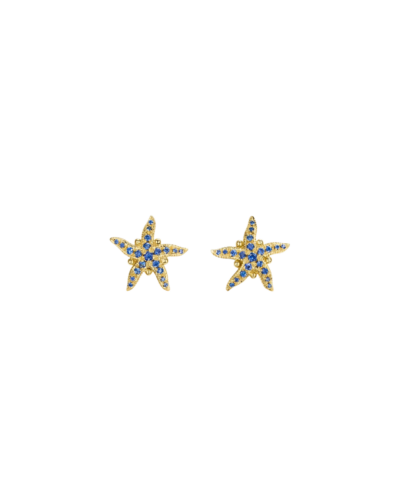 Temple St. Clair Blue Sapphire Sea Star Earrings