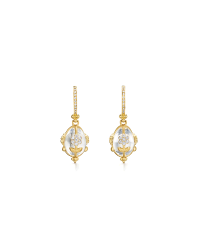 Temple St. Clair Natural Rock Crystal Fiori Amulet Earrings