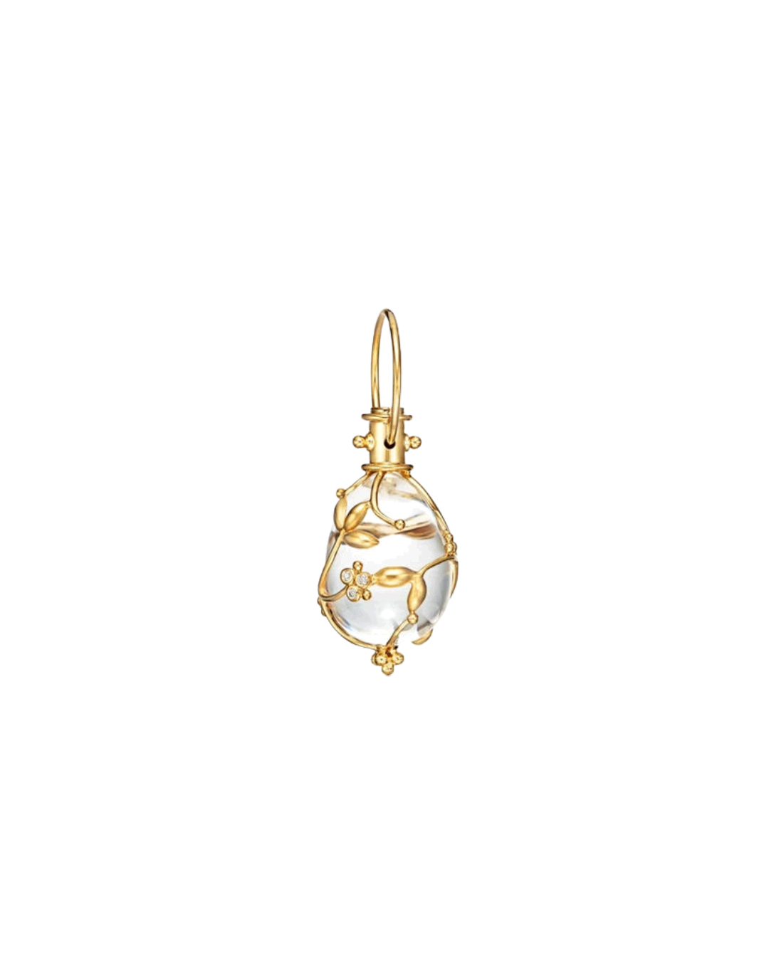 18KYG Diamond Crystal Egg Vine Pendant