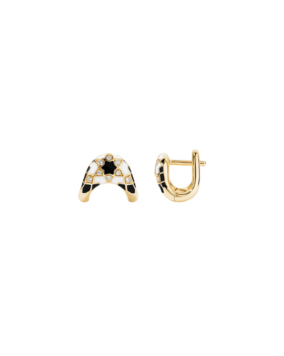 ZAHN-Zs 14KYG ZAHAs Secrets Earrings with Enamel and Diamonds