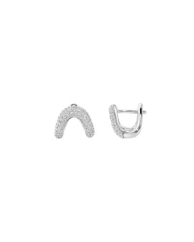 ZAHN-Zs 14KWG ZAHA Slim Earrings with Pavé Diamonds