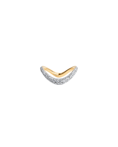 ZAHN-Zs 14KYWG ZAHA Shadow Band Ring with Pavé Diamonds