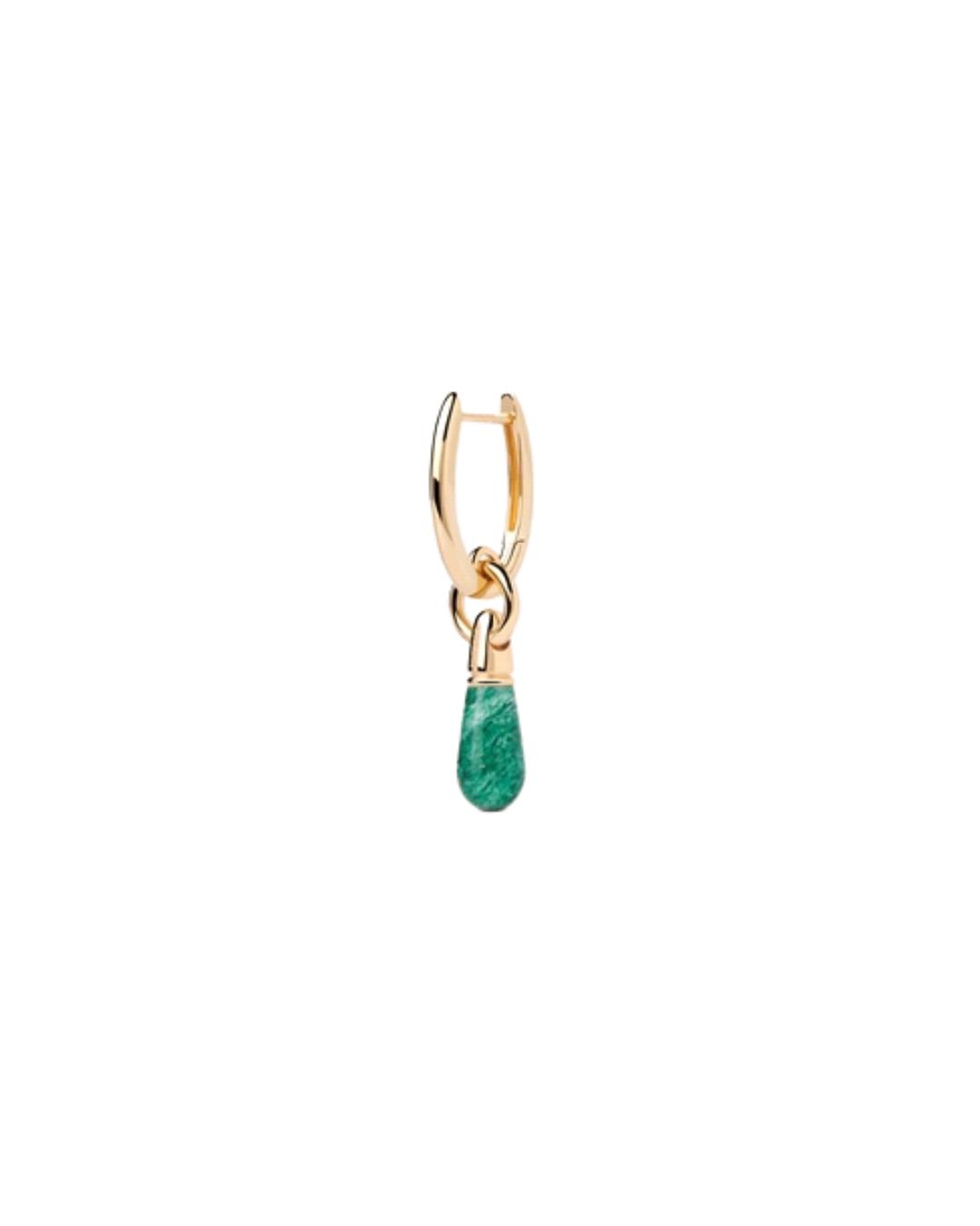 Green Aventurine Jupiter Single Hoop