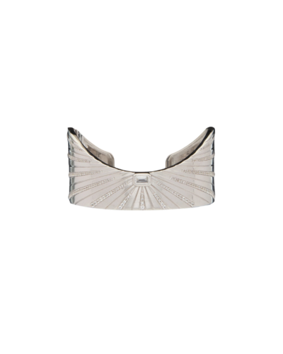 Wyld Boxs Sterling Silver Ray of Light Majestic Cuff with White Topaz